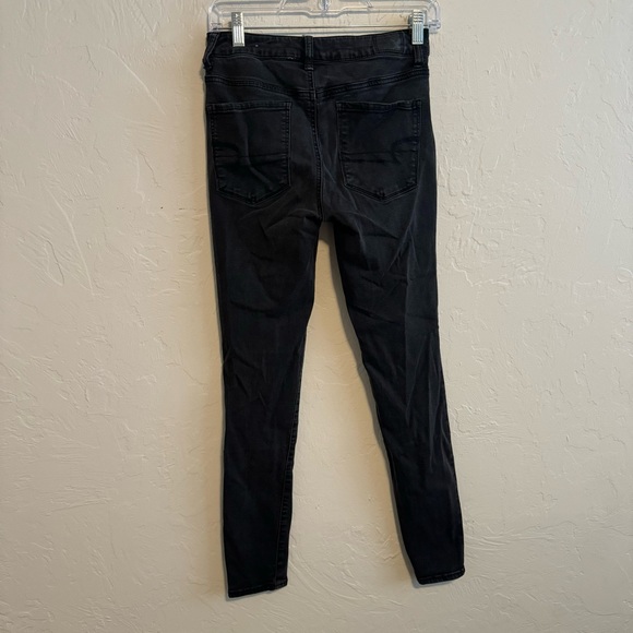 Women's American Eagle Black Jeans Super Super Stretch High Rise Jegging Size 4 - Picture 4 of 6